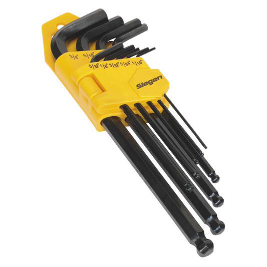 Sealey Ball-End Hex Key Set 9Pc Long | S01098