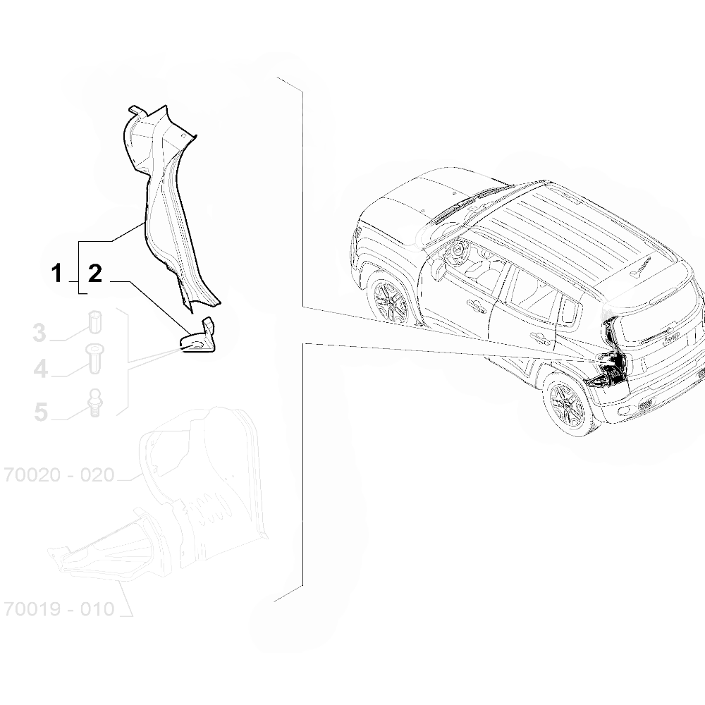 Genuine Rear Wing Glass Right Channel - Jeep Renegade 2014-2025 | 52076230