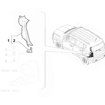 Genuine Rear Wing Glass Right Channel - Jeep Renegade 2014-2025 | 52076230
