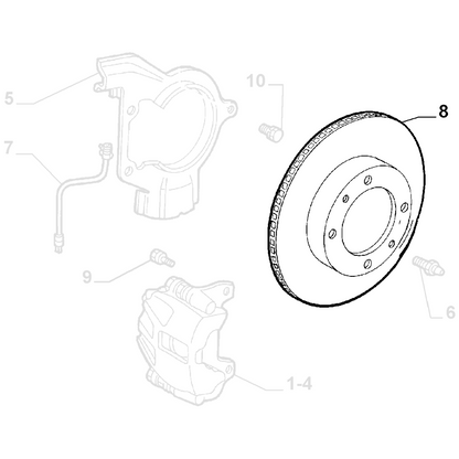 1x Genuine 257mm Brake Disc - Alfa Romeo / Fiat  | 71772239