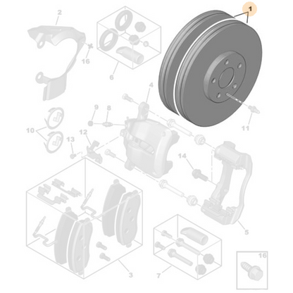 1x Genuine Front Brake Disc - Peugeot Expert III | 4249J9