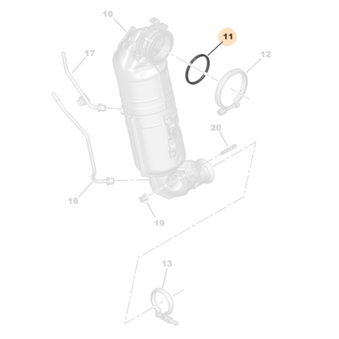 Genuine Catalytic Converter Seal - Citroen / Peugeot | 9820751680