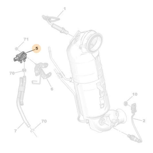 Genuine Exhaust Pressure Sensor - Citroen Berlingo 2018-2021 | 9812047080