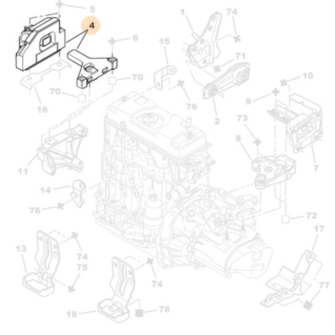 Genuine Engine Mounting Bracket - Peugeot 1007 / Citroen C2 1.4 | 1839E8