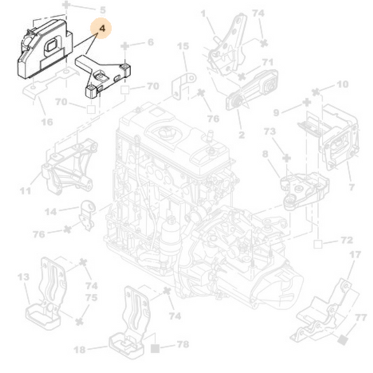 Genuine Engine Mounting Bracket - Peugeot 1007 / Citroen C2 1.4 | 1839E8