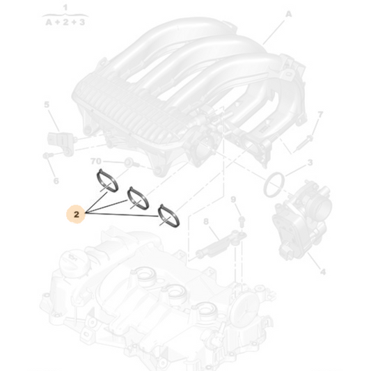 Genuine Set of Intake Manifold Seals - Peugeot 108 1.2 Petrol | 1608733780