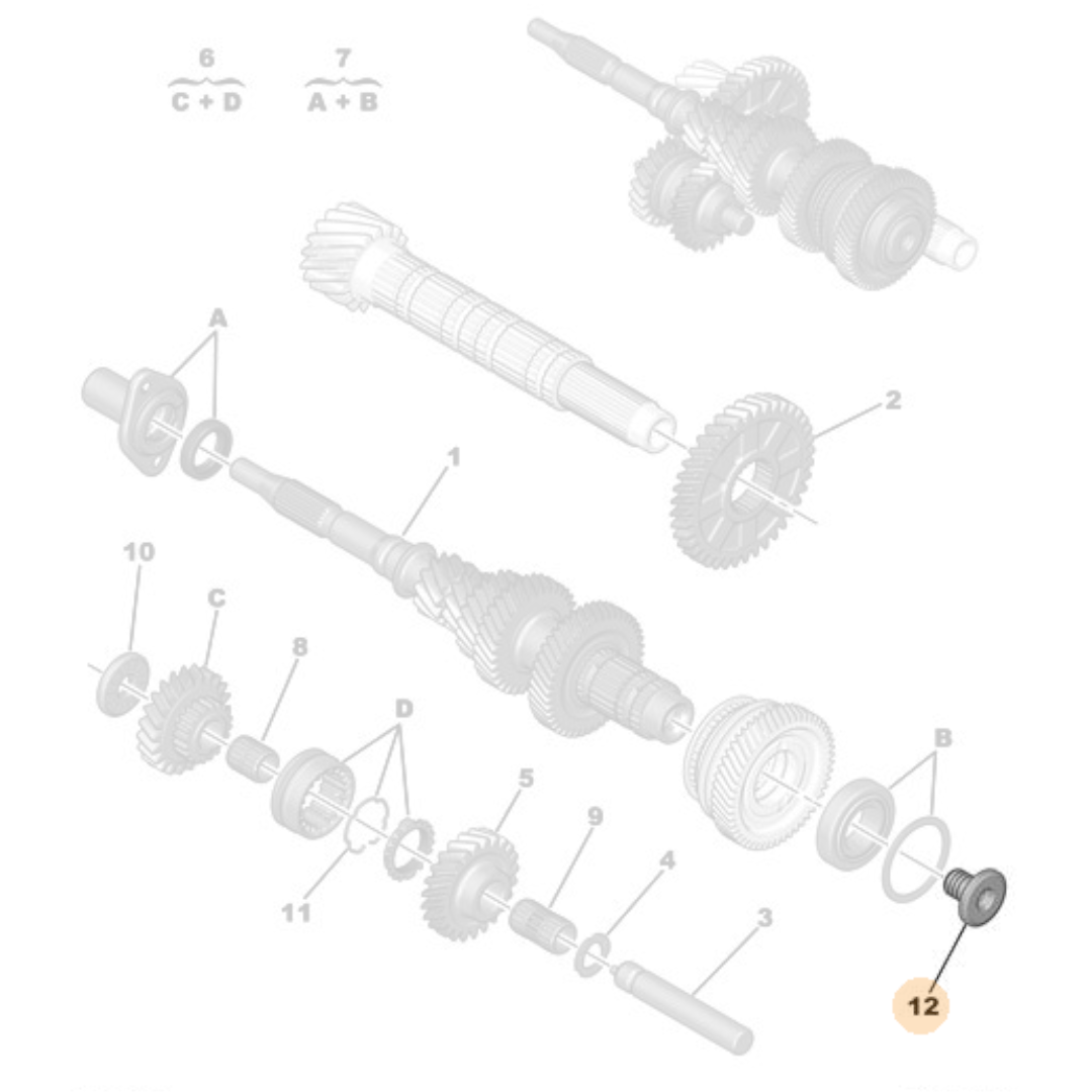 1x Genuine Gear-Box Shaft Fixing Screw - Citroen C4 / Peugeot 308 | 230463