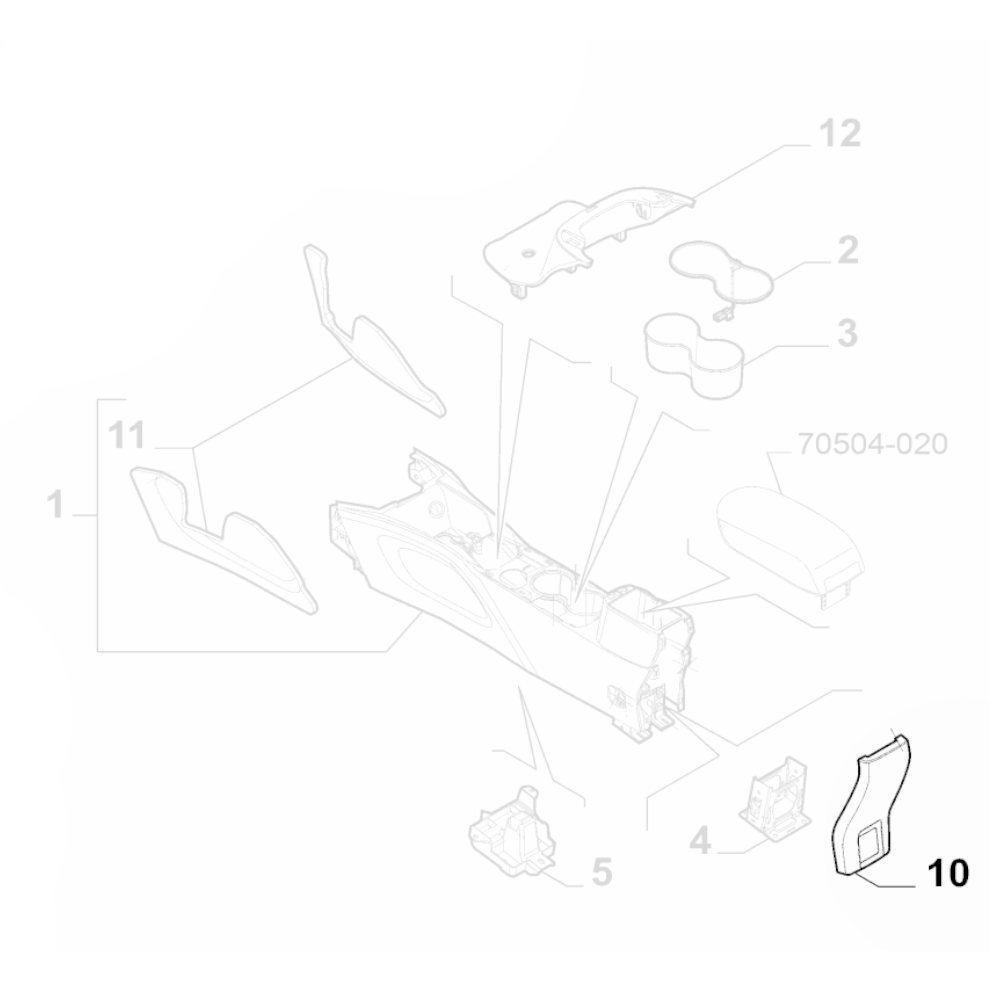 Genuine Centre Console Cover - Fiat 500X / Jeep Renegade | 735599147