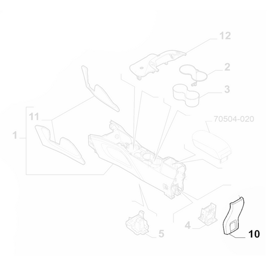 Genuine Centre Console Cover - Fiat 500X / Jeep Renegade | 735599147