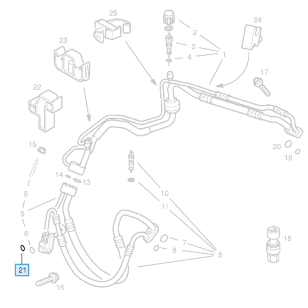 Genuine Air Conditioning Seal - Vauxhall Corsa C / Meriva A | 52477087
