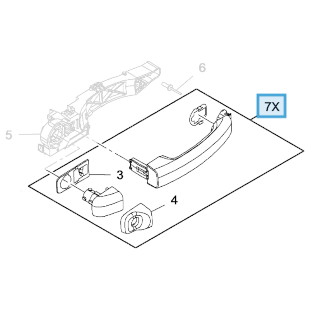 Genuine Outer Sliding Door Handle - Vauxhall Vivaro B 2015-2021 | 95518889
