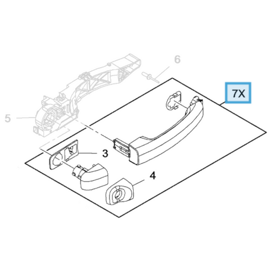 Genuine Outer Sliding Door Handle - Vauxhall Vivaro B 2015-2021 | 95518889