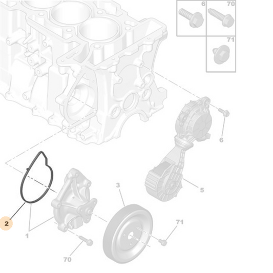 Genuine Water Pump Gasket - Citroen / Peugeot 1.6 Petrol | 1206E8