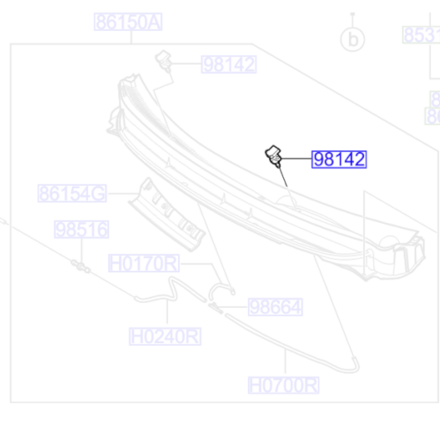1x Genuine Front Washer Jet - Kia Picanto 2011-2017 | 986301Y000