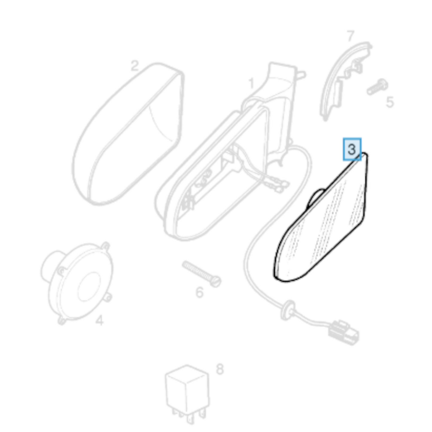 Genuine Left Wing Mirror Glass - Vauxhall Astra G 1998-2010 RHD | 24462387