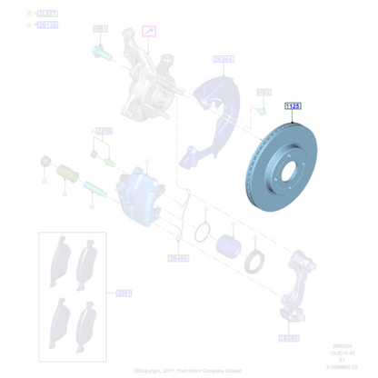 1x Genuine Front Brake Disc - Ford Fiesta ST 2017- | 2095058