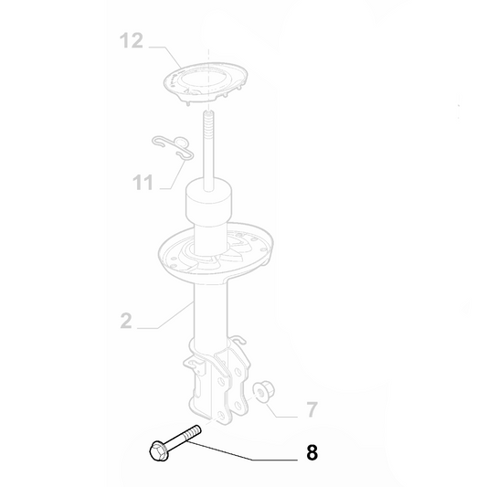 Genuine Front Suspension Strut Screw - Fiat 500 / Panda | 7676615