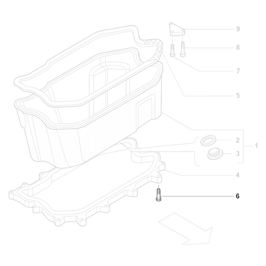 1x Genuine Oil Sump Pan Frame Screw - M8X35 - Fiat Ducato 2008-2025 | 16586625