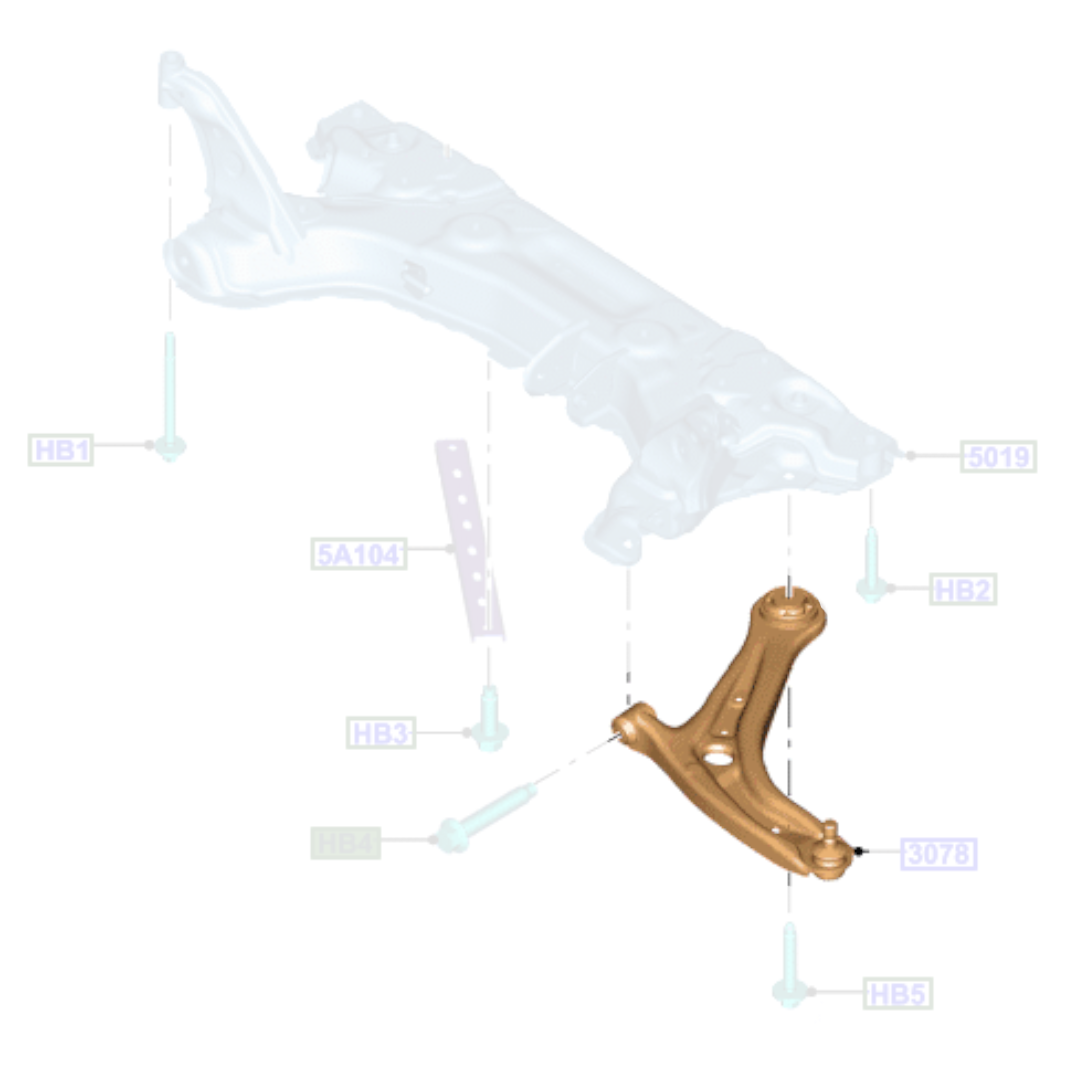 Genuine Front Left Suspension Arm - Ford Fiesta 2019- | 2337412