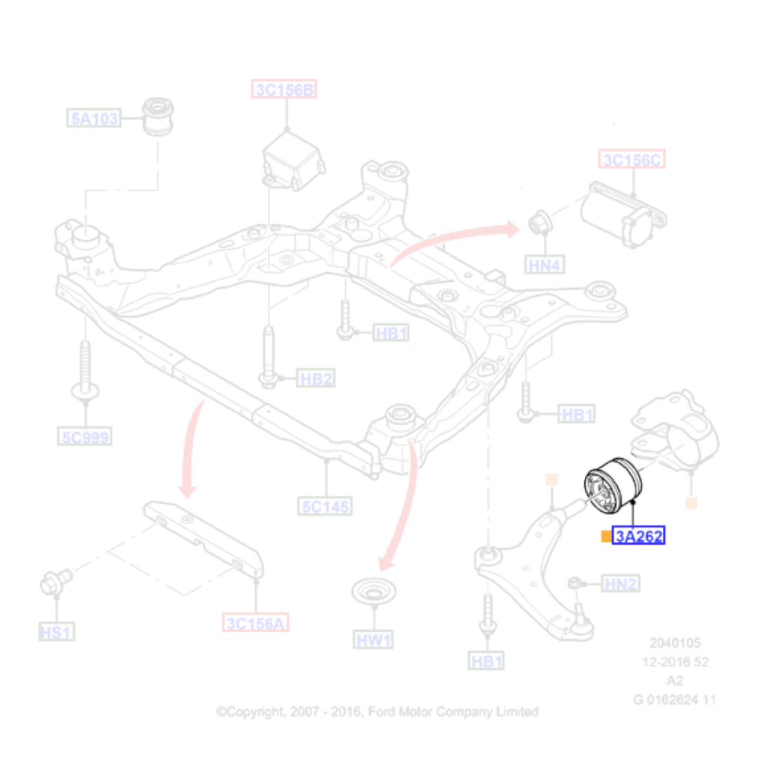 Genuine Right Front Arm Bush - Ford Mondeo / S-Max | 1883048