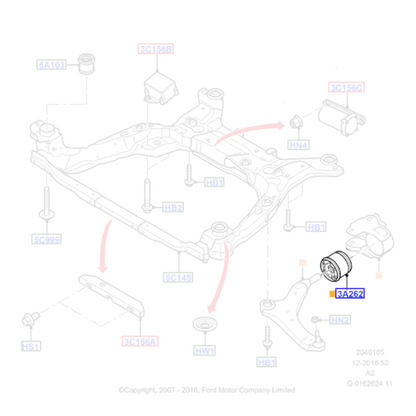 Genuine Right Front Arm Bush - Ford Mondeo / S-Max | 1883048