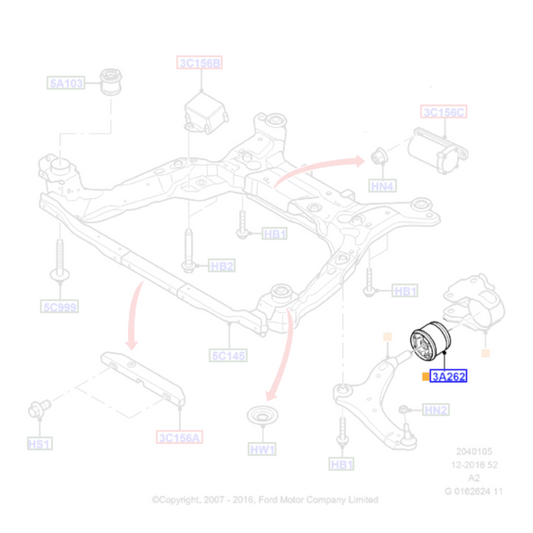 Genuine Right Front Arm Bush - Ford Mondeo / S-Max | 1883048