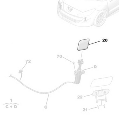 Genuine Headlight Washer Jet Caps - Peugeot RCZ 2009-2015 | 1609723080