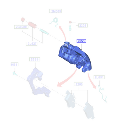 Genuine Rear Right Caliper - Ford Transit Connect CHC 2013-2024 | 2210213