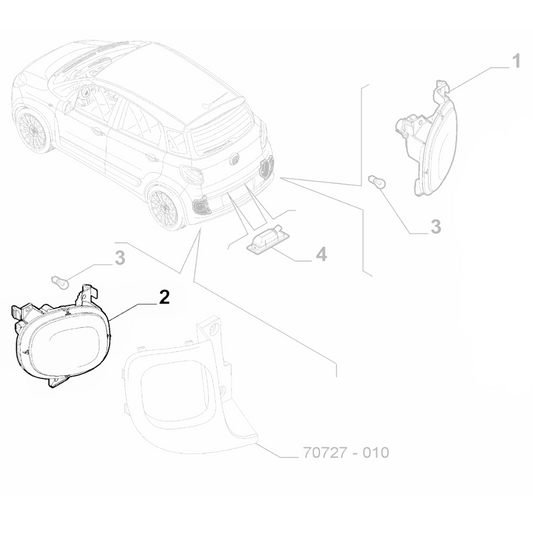 Genuine Rear Fog light - Fiat 500L 2012-2017 LHD | 51959334