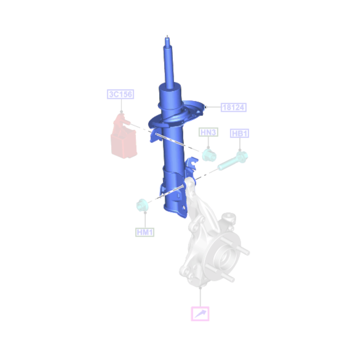 Genuine Front Left Shock Absorber - Ford Fiesta 2017-2019 | 2329182