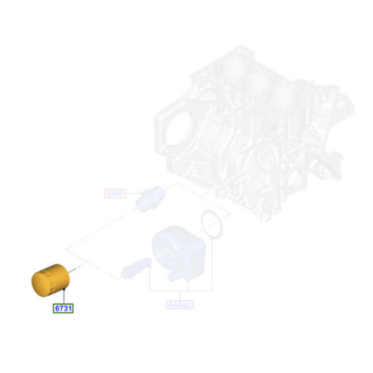 Genuine Oil Filter - Ford Fiesta / Focus - 1.0 Fox / 1.8-2.0 Duratec | 2468342