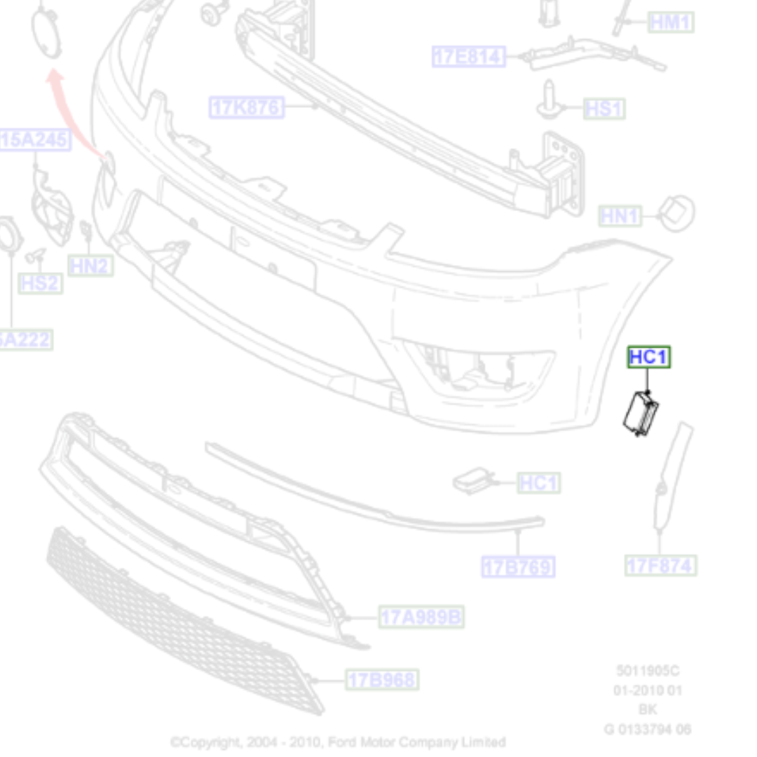 1x Genuine Front Bumper Deflector Clip - Ford Fiesta 2001- 2012 | 1042389