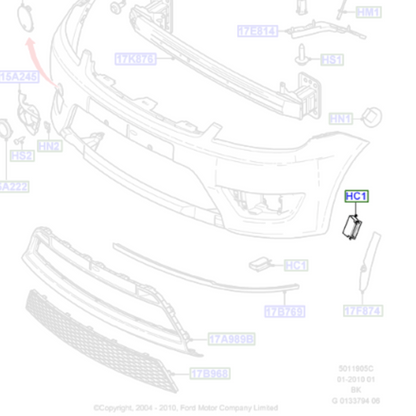 1x Genuine Front Bumper Deflector Clip - Ford Fiesta 2001- 2012 | 1042389