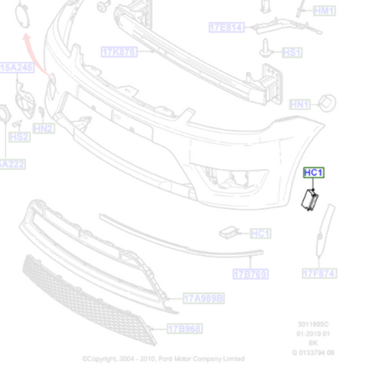 1x Genuine Front Bumper Deflector Clip - Ford Fiesta 2001- 2012 | 1042389
