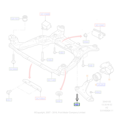 Genuine Front Arm Bolt - M14 X 85 - Ford Mondeo / Focus | 5311538