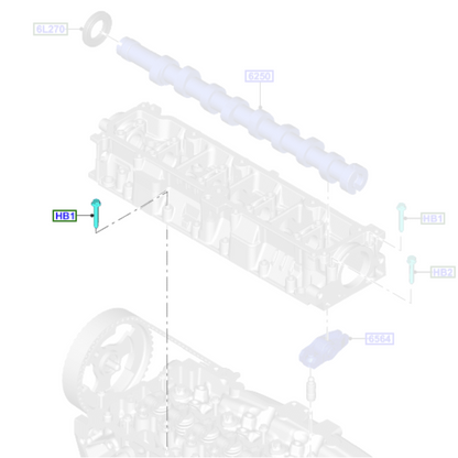 1x Genuine Cylinder Block Bolt - M6 X 35mm - Ford | 1479835