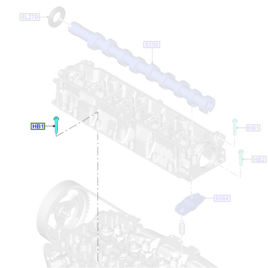 1x Genuine Cylinder Block Bolt - M6 X 35mm - Ford | 1479835