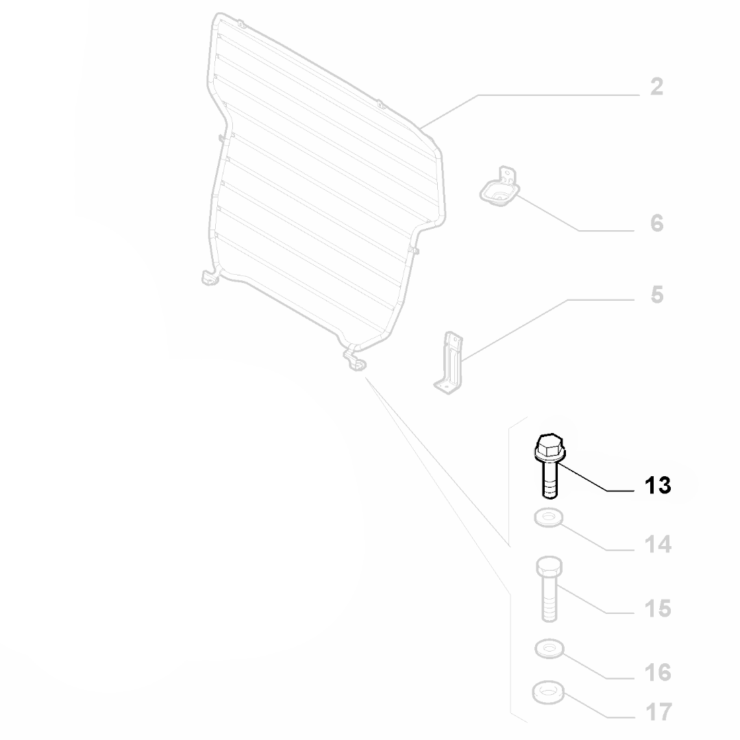1x Genuine Bar Partition Screw - Fiat Doblo 2009-2023 | 1358651080
