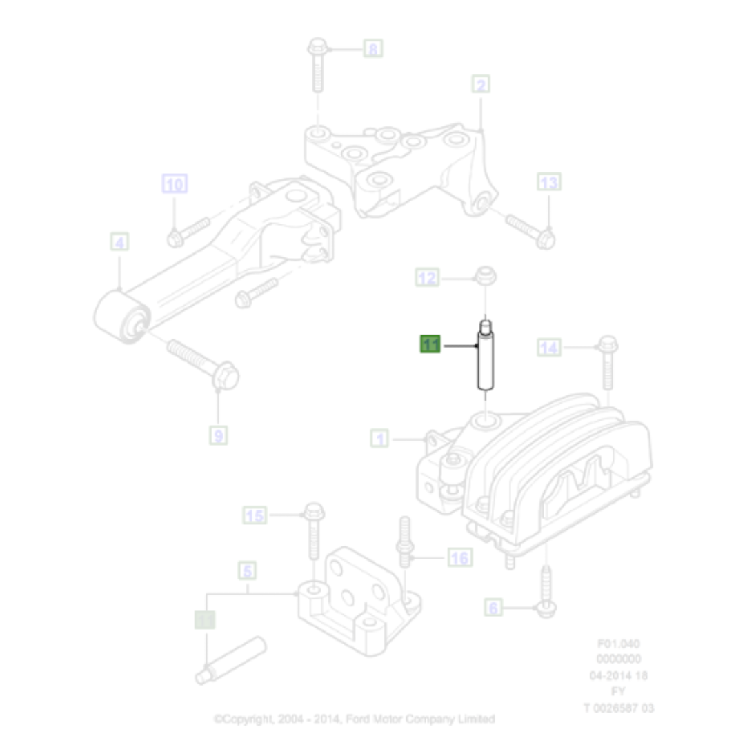 1x Genuine Engine Mounting - M14 Stud - Ford Transit 2000-2006 | 1405876