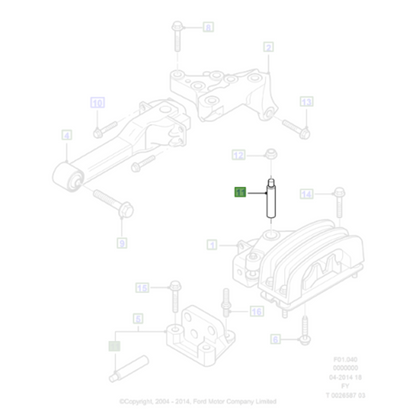 1x Genuine Engine Mounting - M14 Stud - Ford Transit 2000-2006 | 1405876