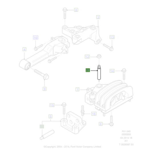 1x Genuine Engine Mounting - M14 Stud - Ford Transit 2000-2006 | 1405876