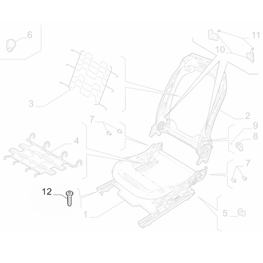 1x Genuine Front Seat Frame Screw - M10x1.5x37.5 - Fiat / Alfa Romeo | 55702494