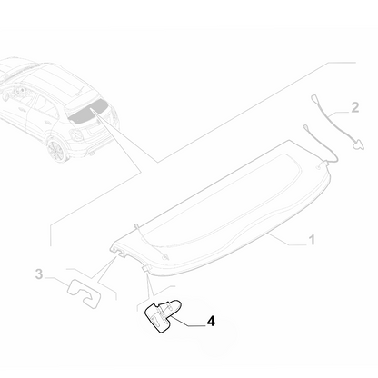 Genuine Parcel Shelf Left Seal Bracket - Fiat 500X 2015-2025 | 6000625495