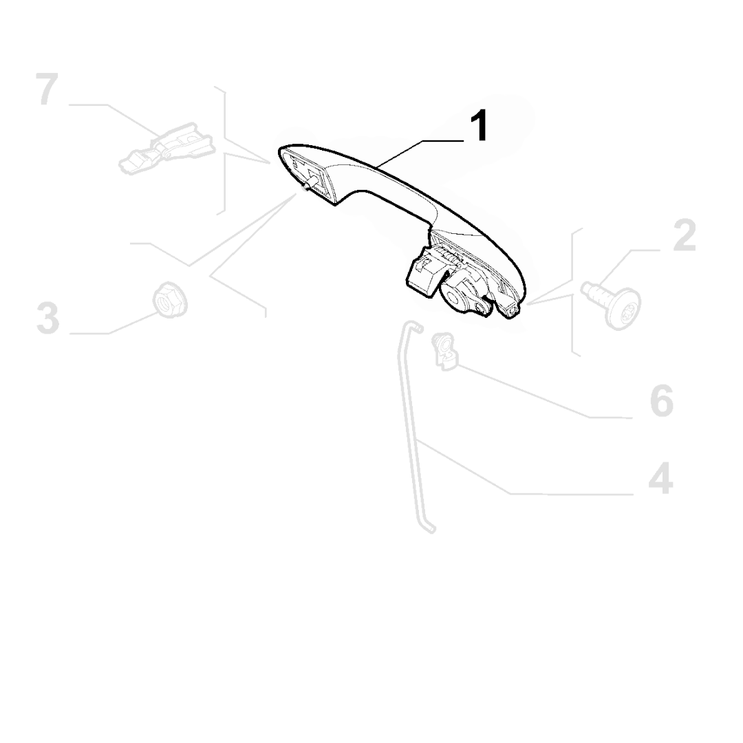 Genuine Left Door Handle - Graphite Grey - 500 Abarth 2012-2024 RHD | 735694933