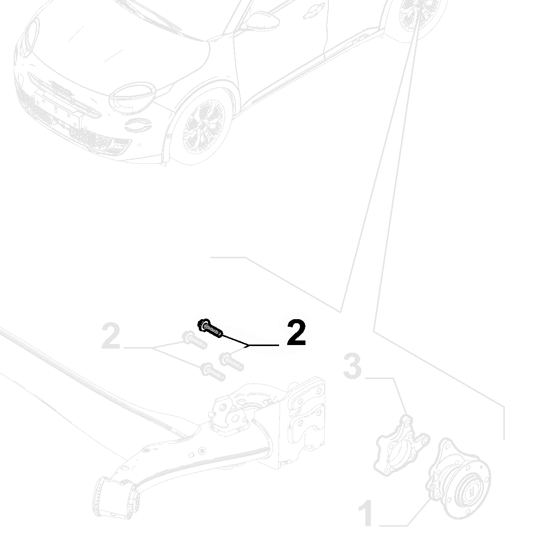 1x Genuine Rear Stub Shaft Screw - Fiat 600 / Jeep Avenger | 9839836680