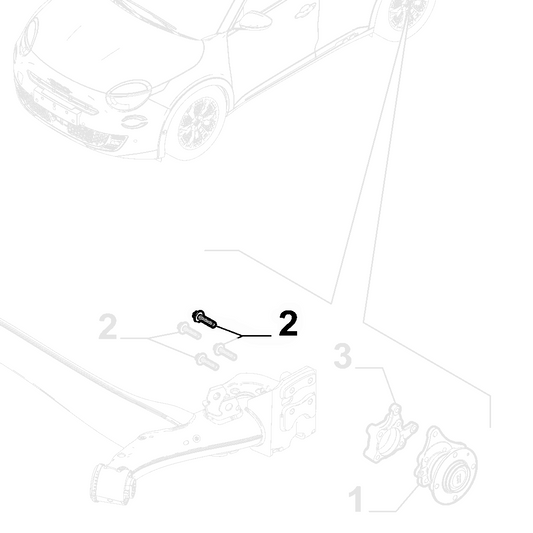 1x Genuine Rear Stub Shaft Screw - Fiat 600 / Jeep Avenger | 9839836680