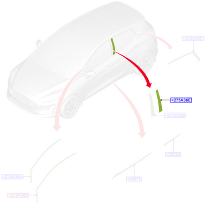 Genuine Rear Right B Panel Outer Trim - Ford Fiesta 2017- | 2093788
