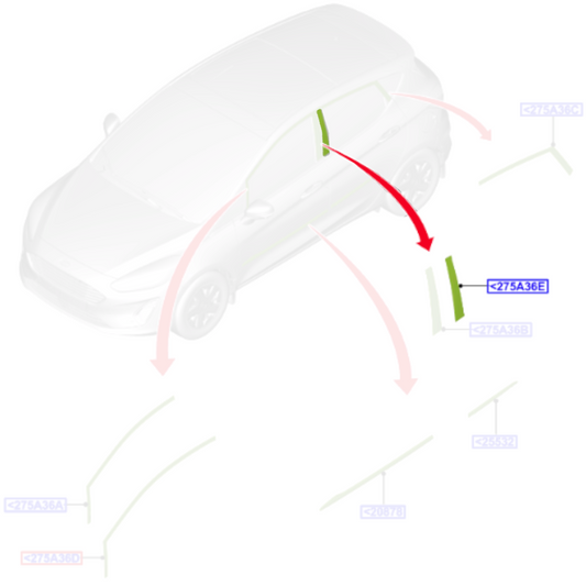 Genuine Rear Right B Panel Outer Trim - Ford Fiesta 2017- | 2093788