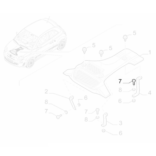 1x Genuine Engine Cover Screw - Abarth 500 2012-2017 | 5707653
