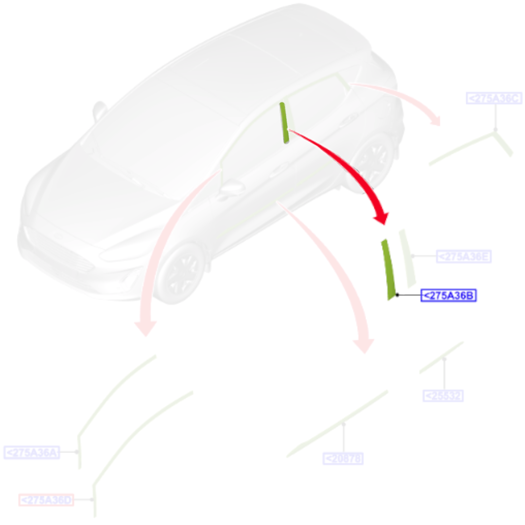 Genuine Front Right Door B Panel Outer Trim - Ford Fiesta 2017- | 2093778